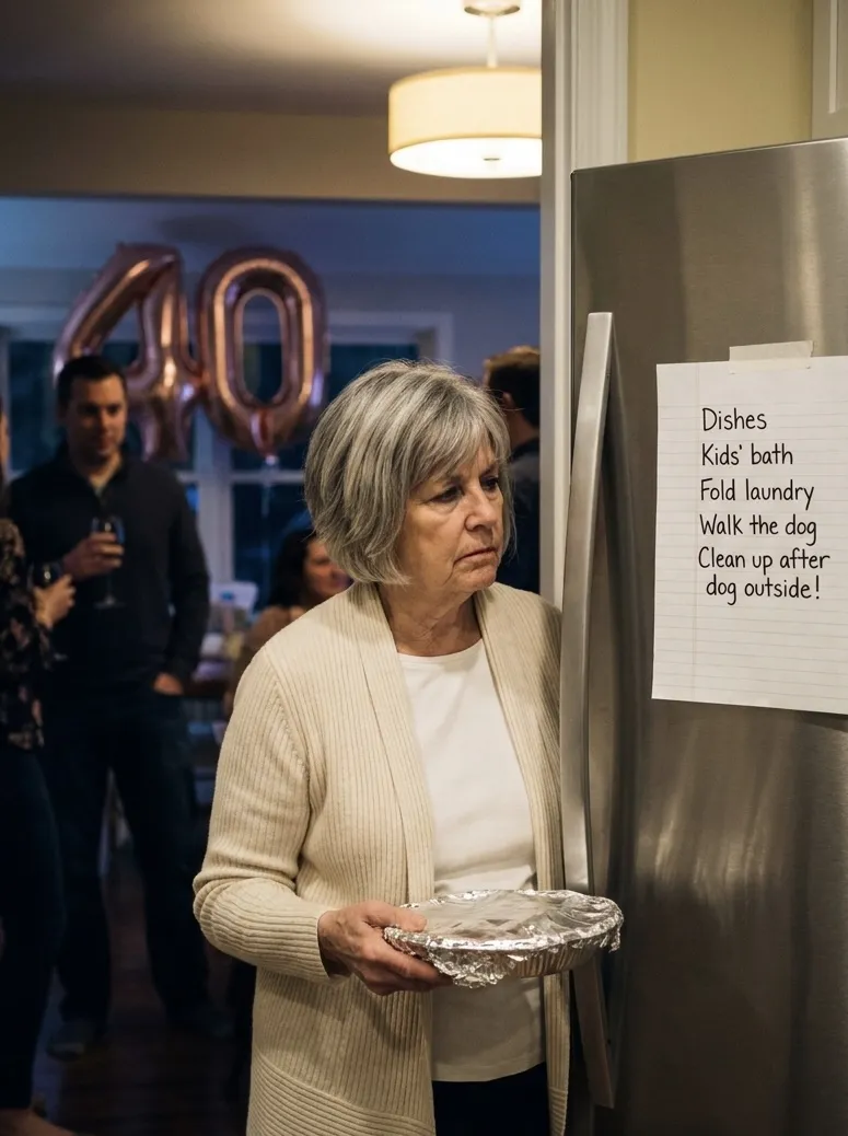 My Son Invited Me to His 40th Birthday Dinner – Then His Wife Pointed at the Chore List Taped to the Fridge and Said, ‘These Are Your Jobs for Tonight’