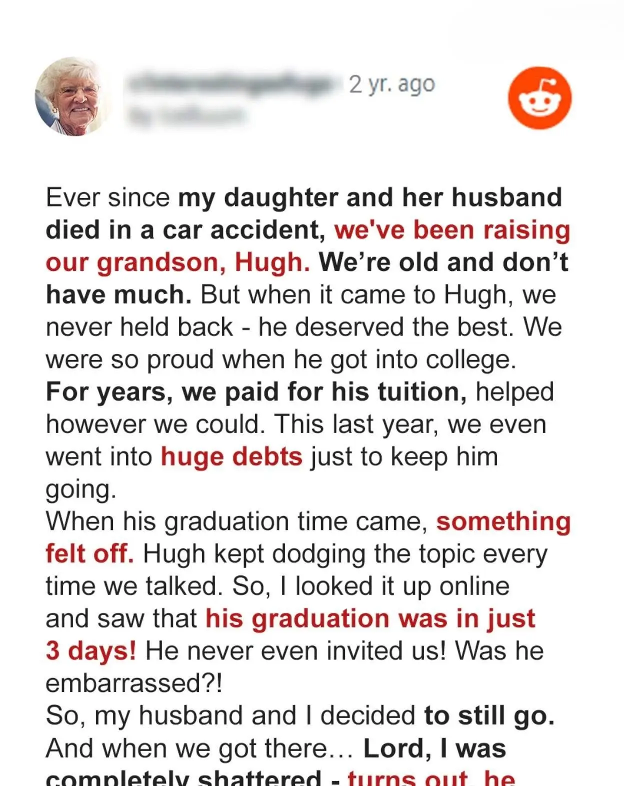 An elderly couple spent their final savings on their grandson’s education, only to be left out of his graduation celebration