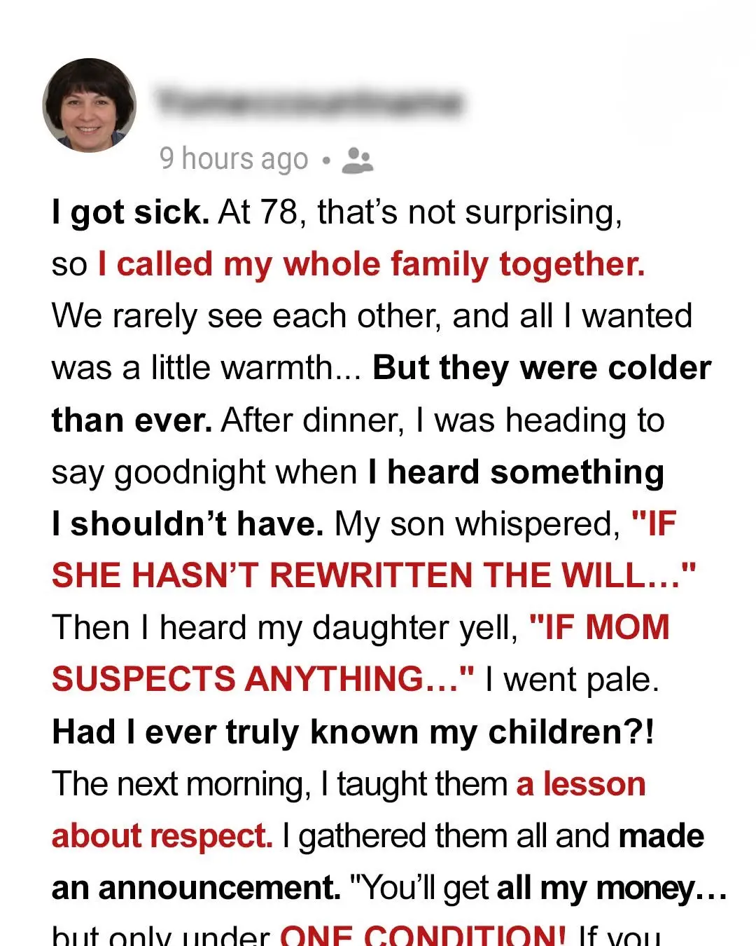 I Gathered My Family Under One Roof Only to Announce the New Terms of My Inheritance and Their True Faces Were Revealed