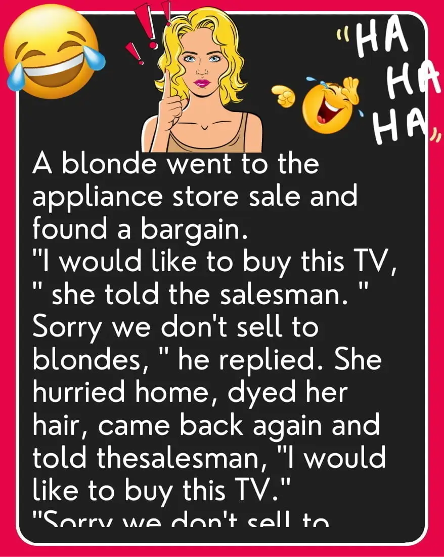A blonde went to the appliance store sale