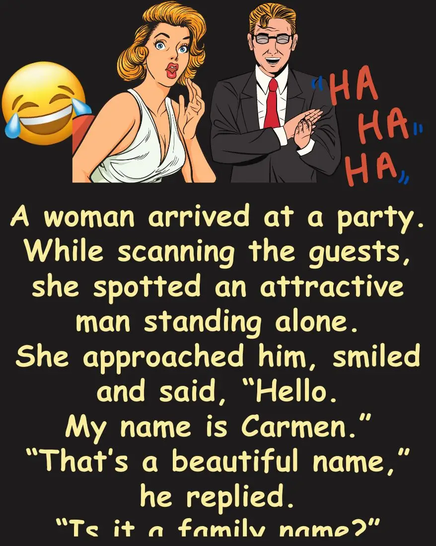 A woman arrived at a party