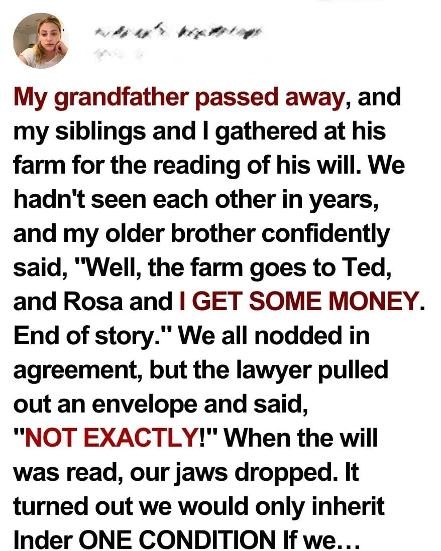Grandfather Leaves His Farm to Three Grandchildren, but with One Strict Condition