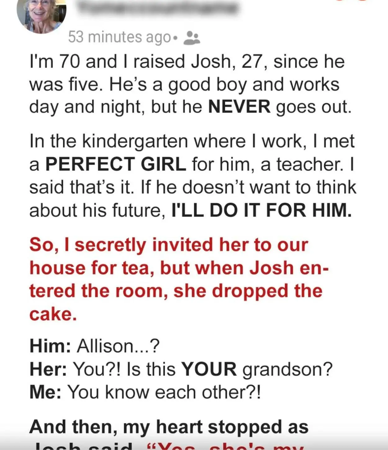 I Asked My Colleague to Meet My Single Grandson in Secret — My Heart Stopped When They Laid Eyes on Each Other