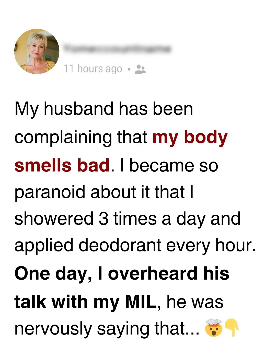 My Husband Claimed My Body Stinks, but What Shocked Me Was Why He Did It
