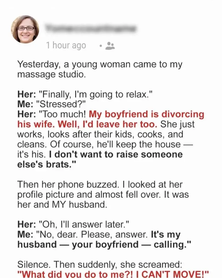 My Husband’s Lover Came to Me for a Massage, Not Knowing I’m His Wife