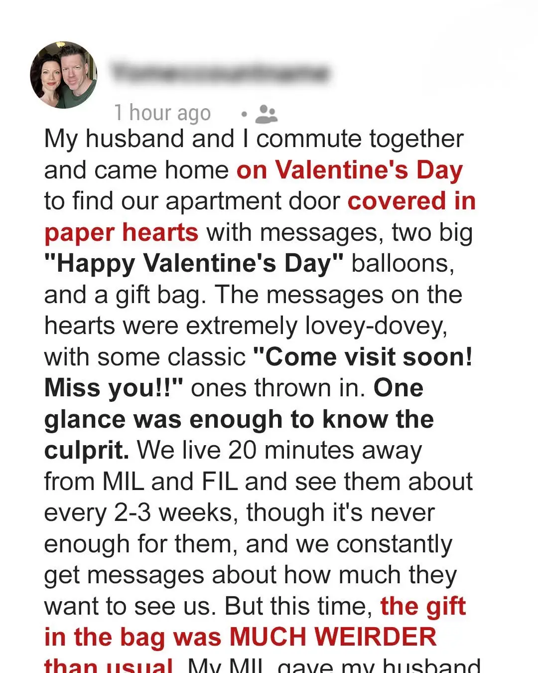 My MIL Gave My Husband and Me the Weirdest Valentine’s Gifts — Was My Reaction Justified?