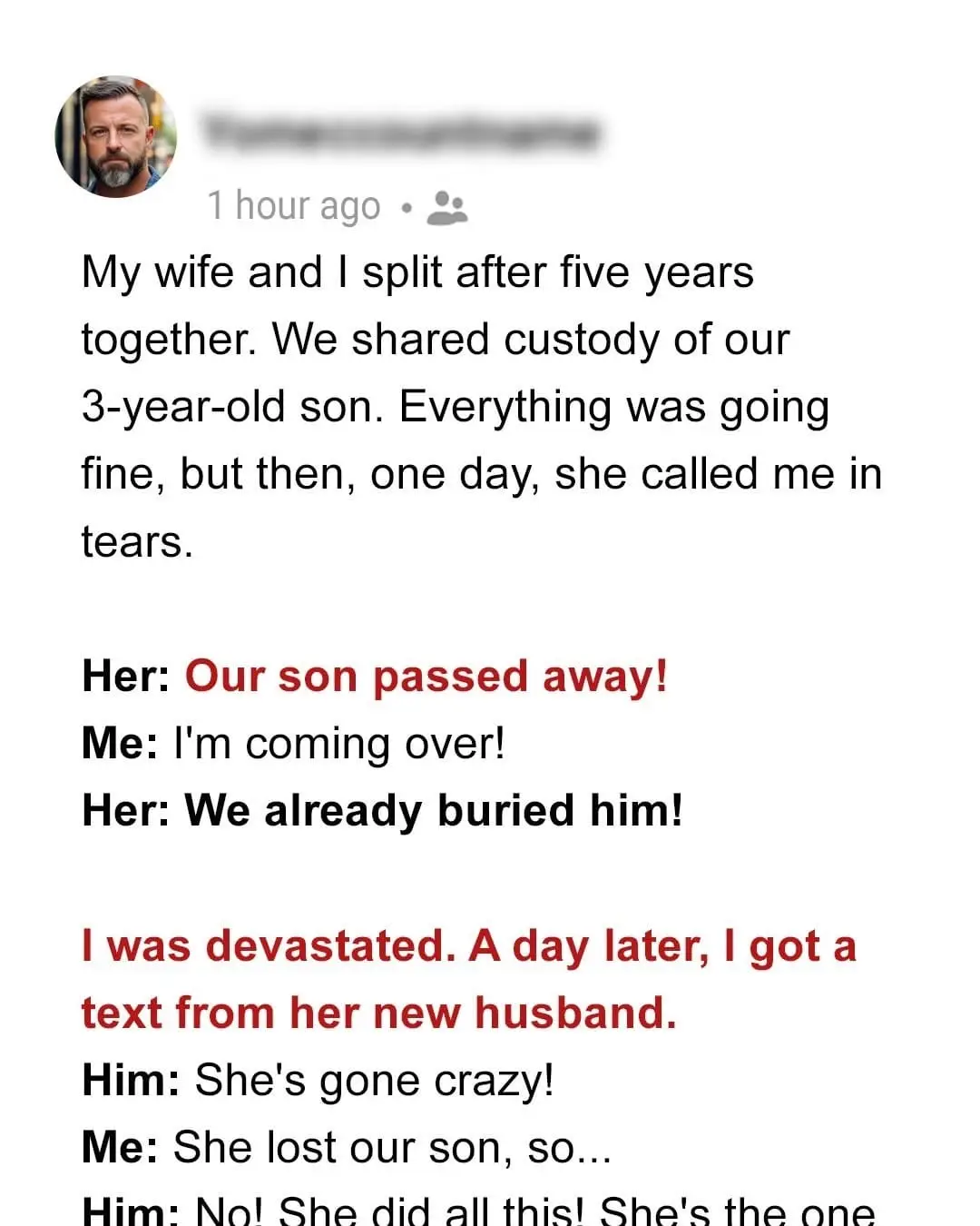 My Wife Told Me That Our 3-Year-Old Son Was Buried, A Day Later I Found Out the Horrible Truth