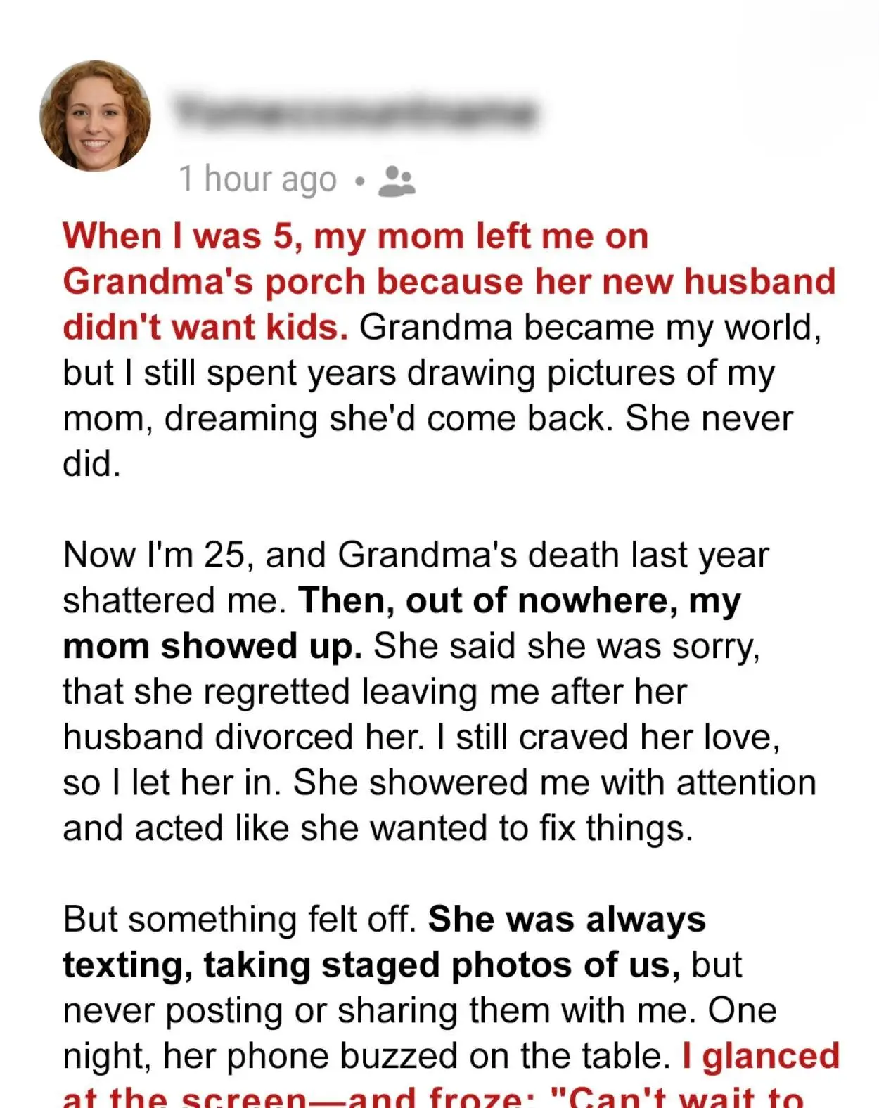 When I Was 5, My Mom Left Me with My Grandma Because Her Husband Didn’t Want Children – 20 Years Later, She Returned, Pleading for Forgiveness