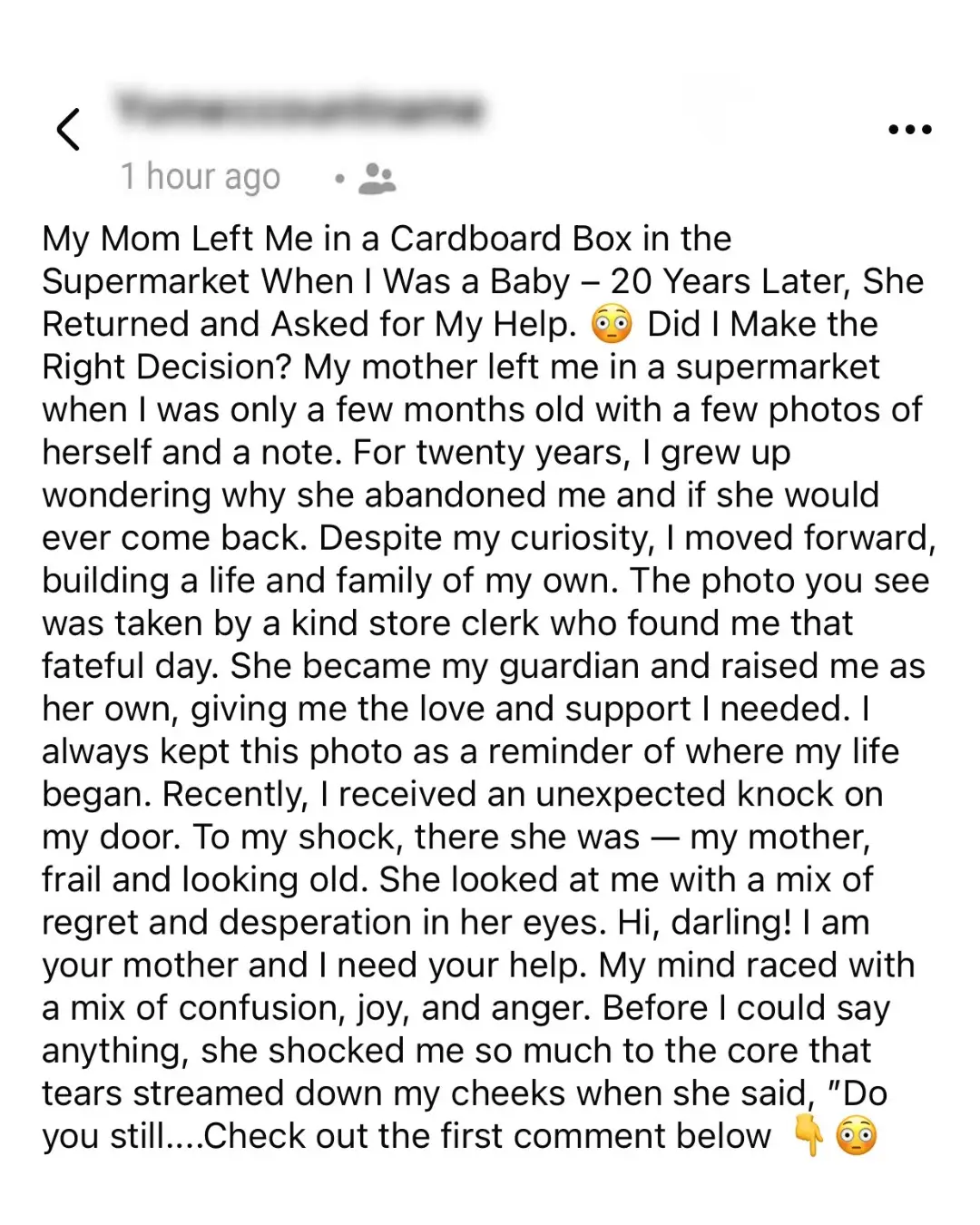 My Mom Left Me in a Cardboard Box in the Supermarket