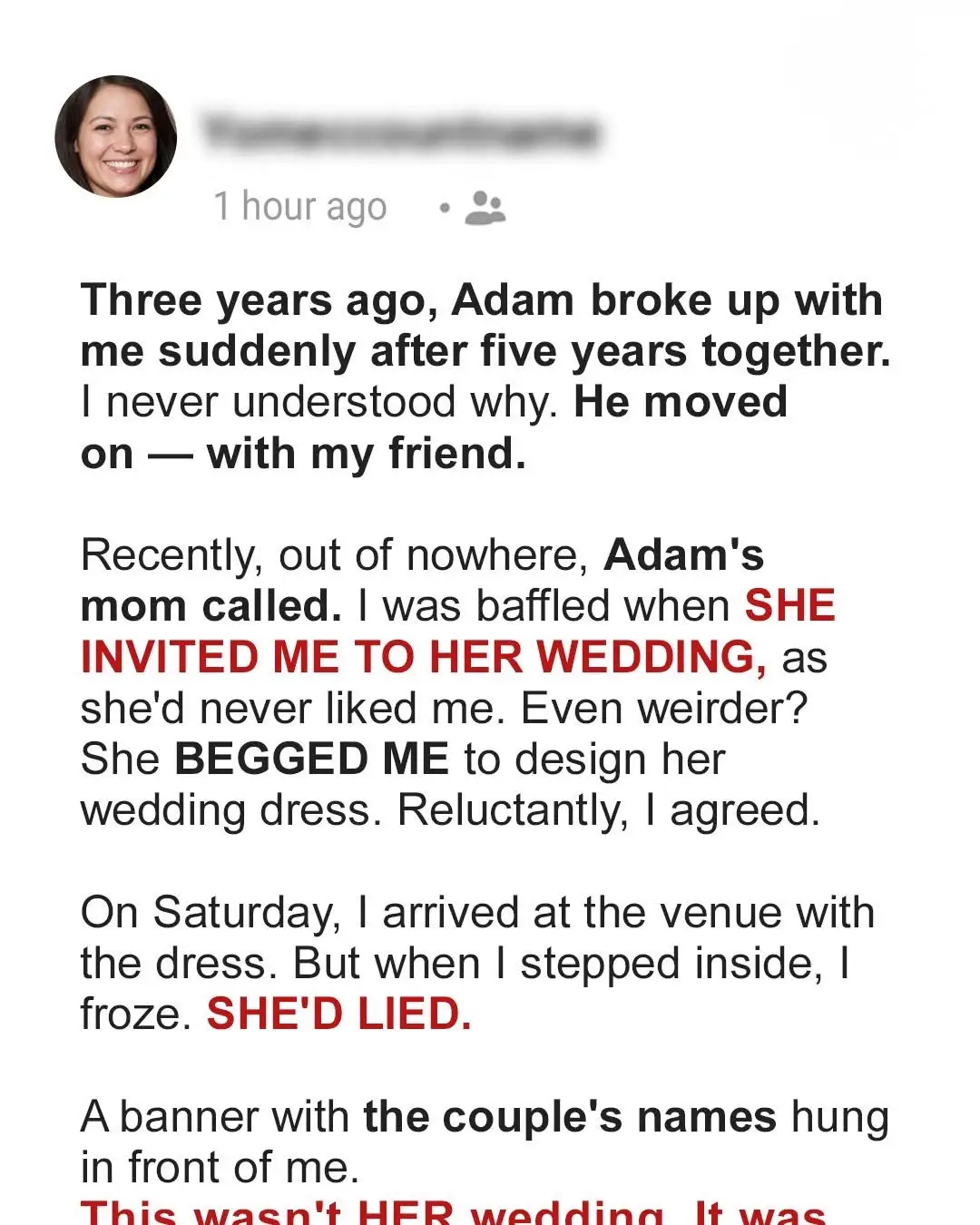 My Ex’s Mom Invited Me to Her Wedding but When I Arrived, I Realized It Was All a Set-up
