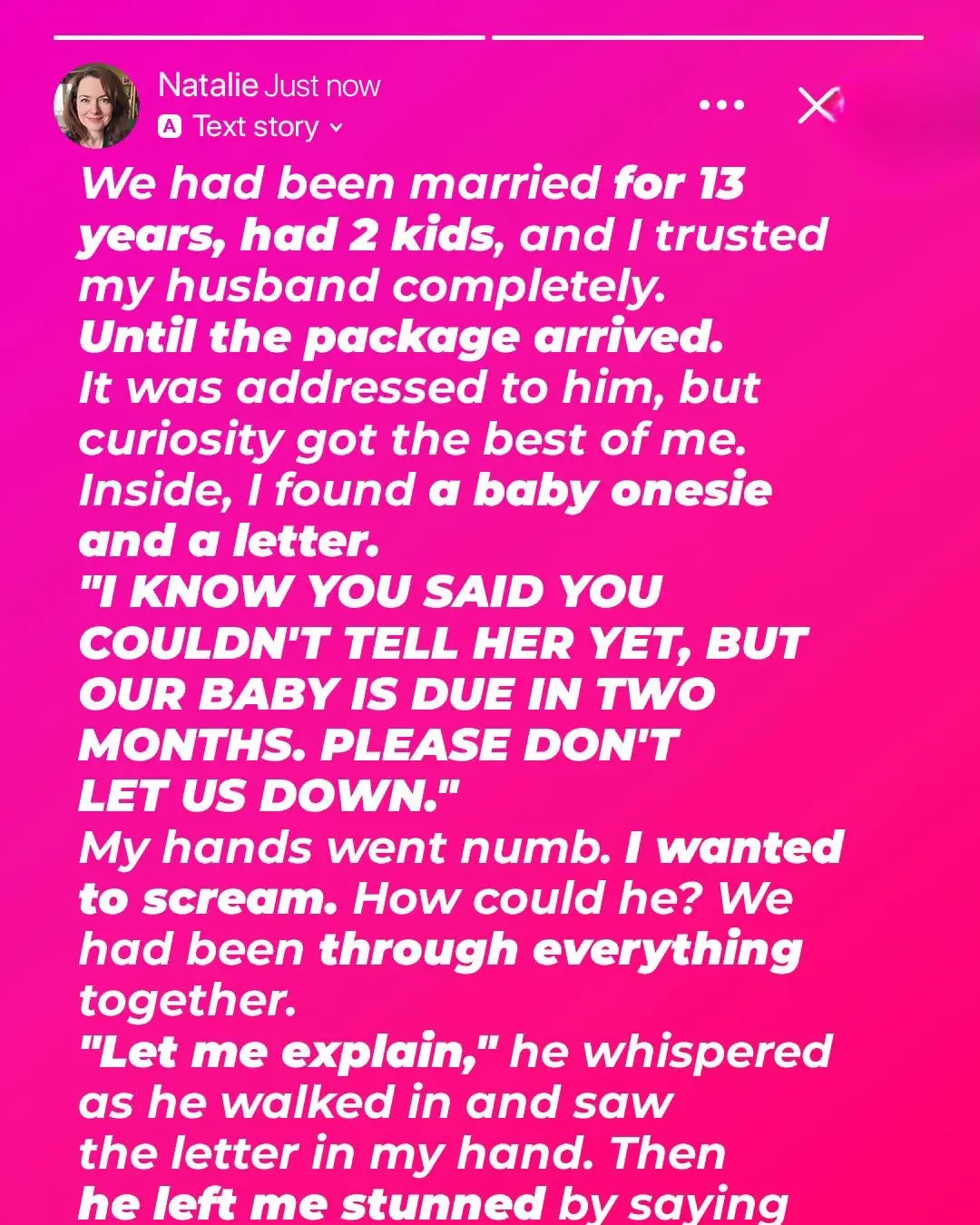 I Trusted My Husband of 13 Years Completely—Then One Day, the World Tilted Around Me When a Package with a Baby Onesie and a Letter Arrived