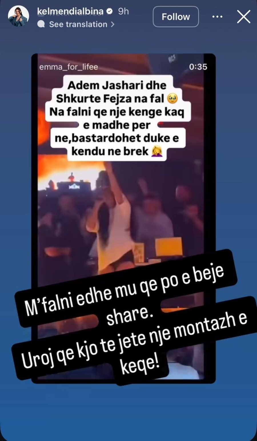 Këndoi "Mora Fjalë", Albina Kelmendi kritikon