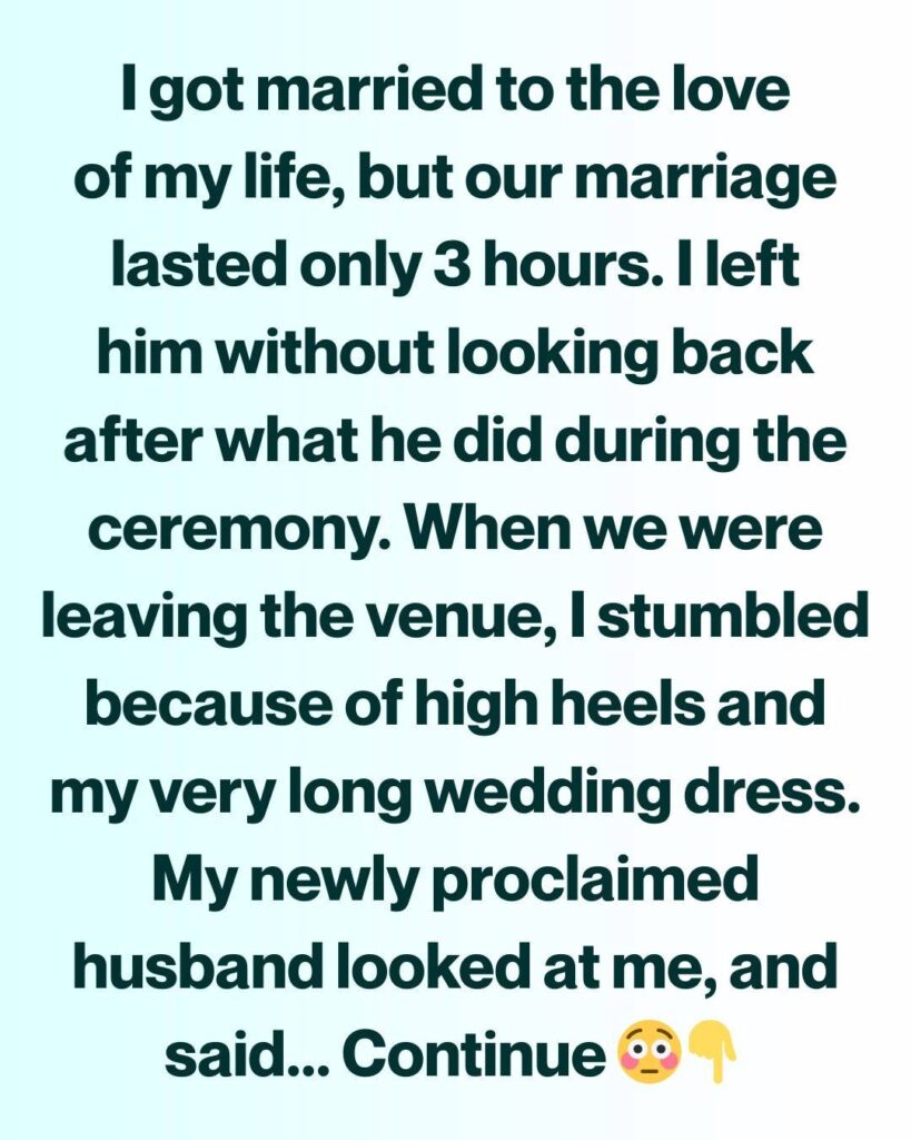 Our Marriage Lasted Only 3 Hours—One Sentence at the Wedding Changed Everything